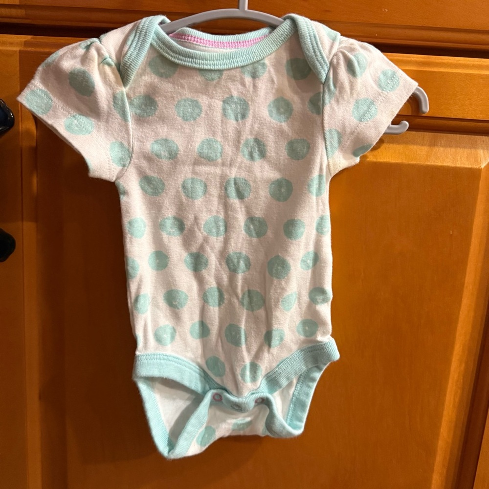 Cloud Island Mint Polka Dot Bodysuit